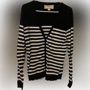 Black & White Striped Cardigan